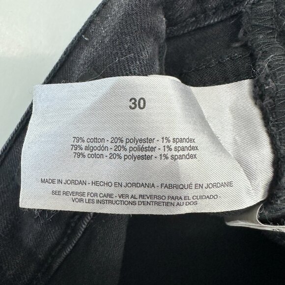 Ella Moss High Rise Straight Ankle Raw Hem Button Fly Women's size 30 Black Jean - Picture 4 of 5